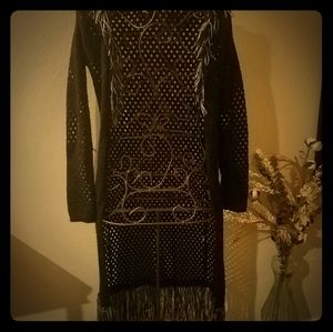 Full length long unique sweater knitted cardigan